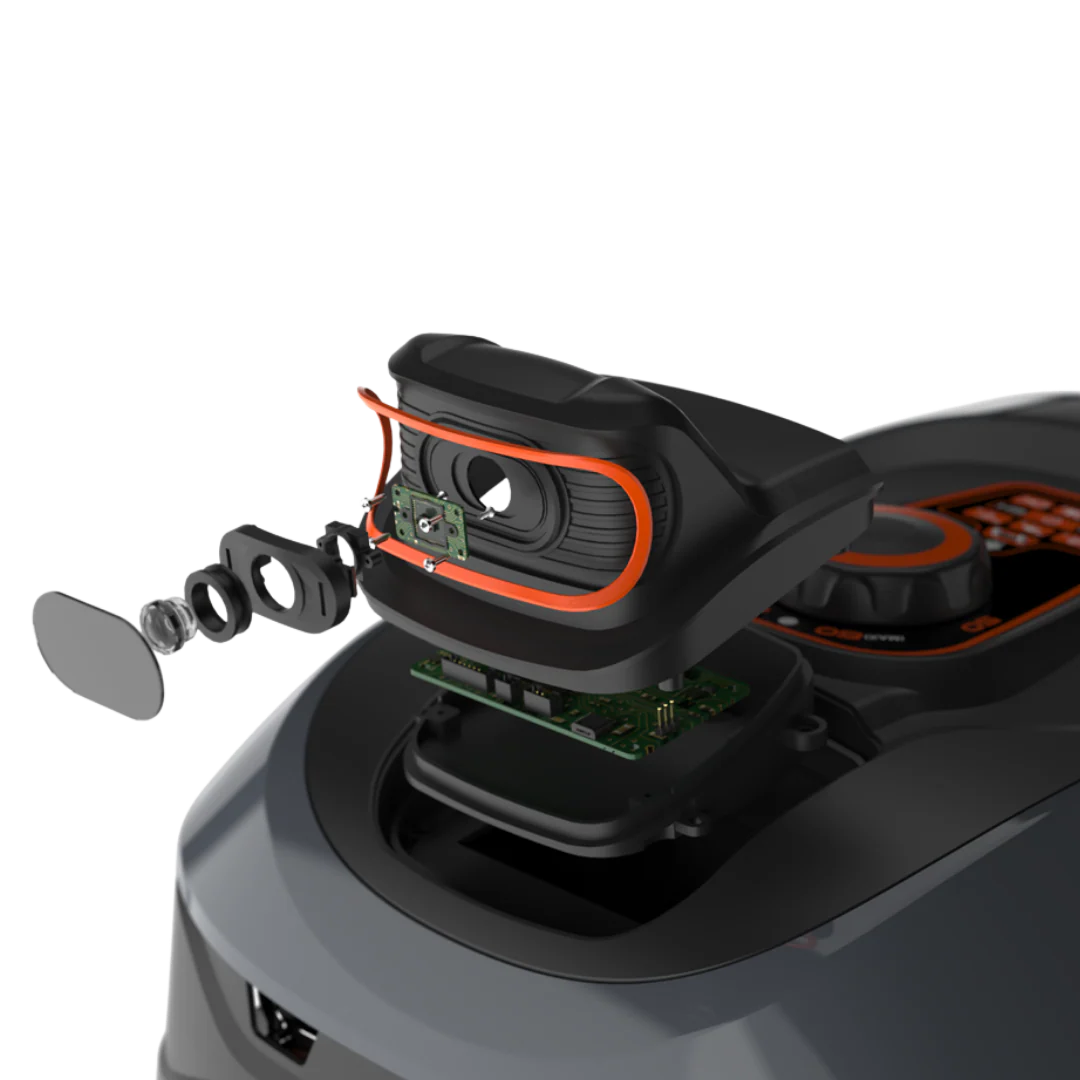 MowBeetle AI vision camera module, alternate view